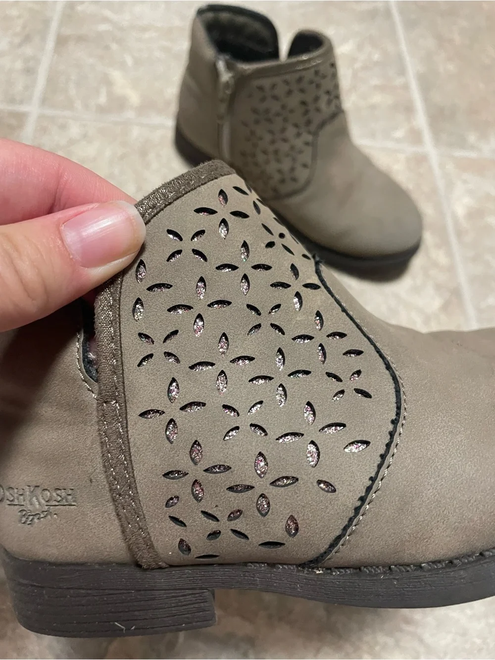 Oshkosh Grey Ankle Boots with Sparkle